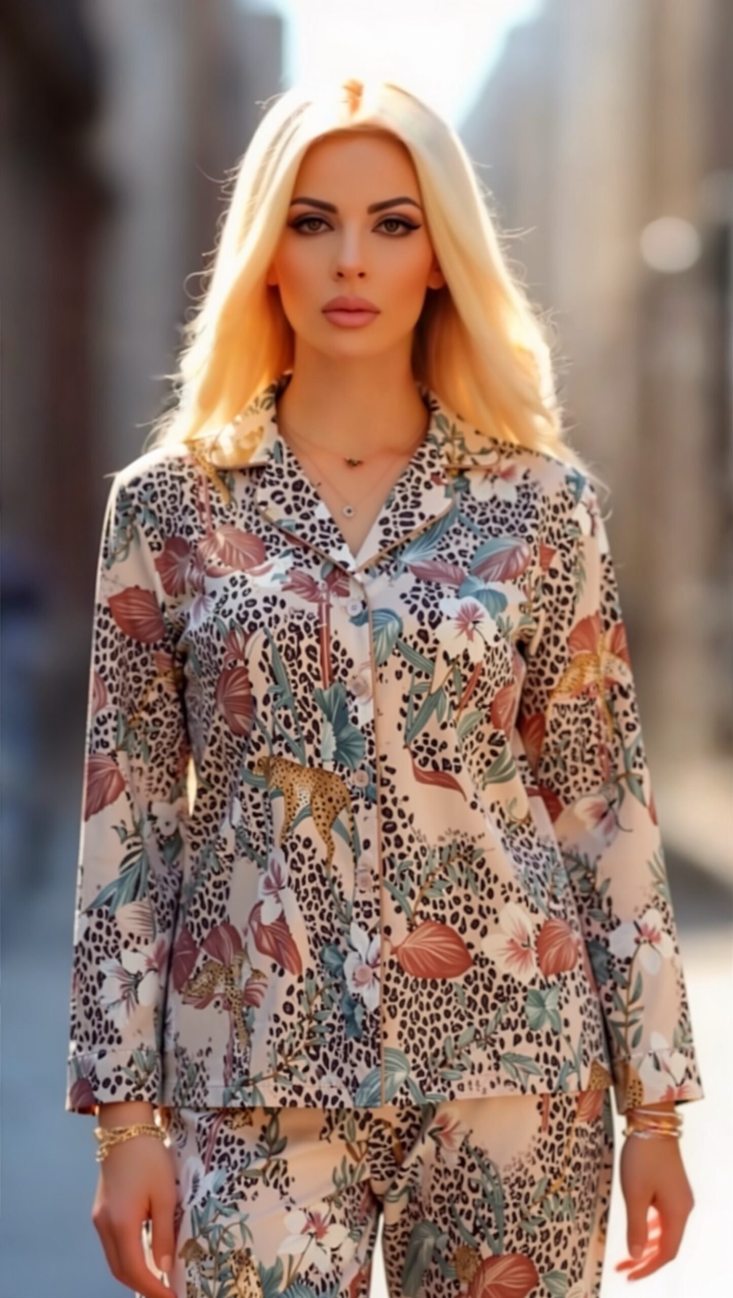 Πυτζάμα animal print βουτυρόπανο