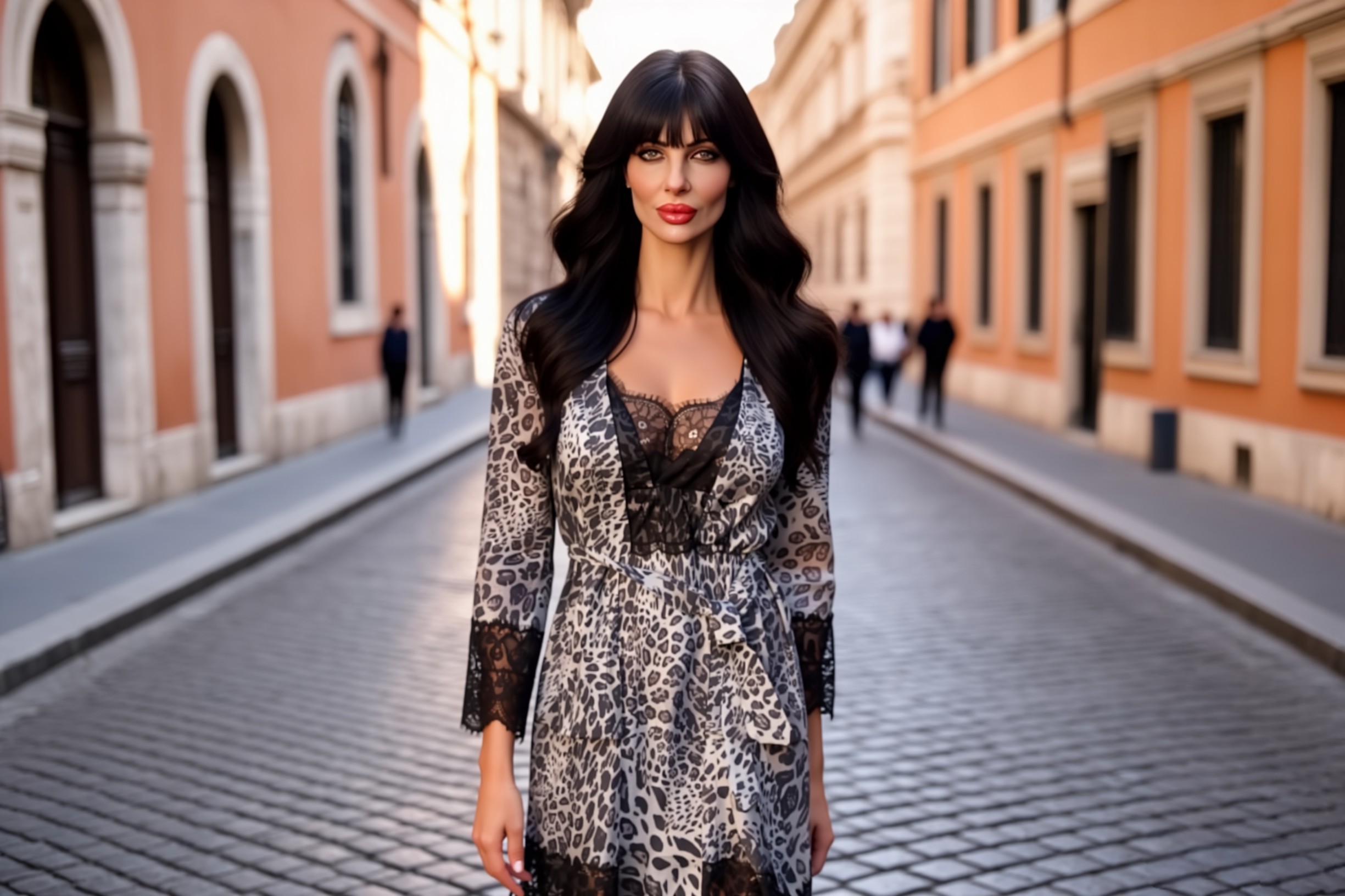 Σέτ σατέν animal print